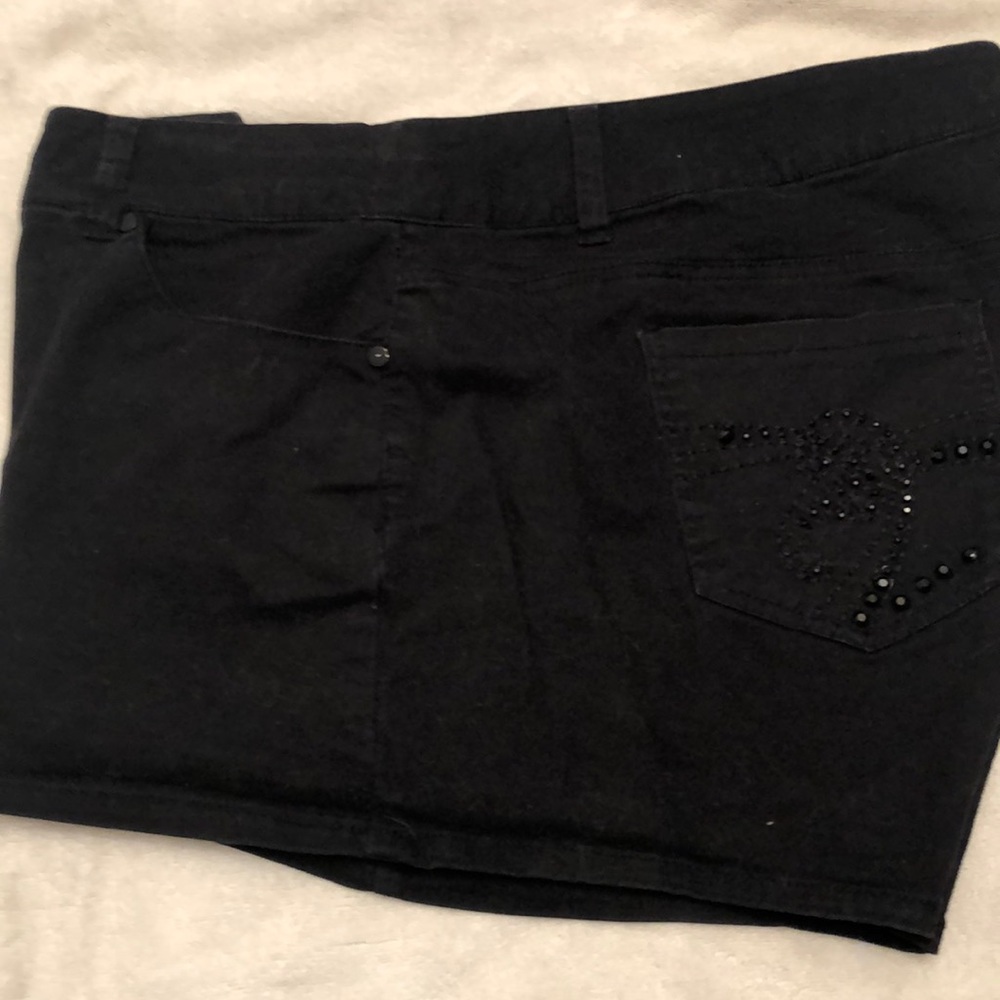 Torrid black shorts with black rhinestone pockets